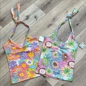 📫BUY 2 for $20 📫 Set of 2 Floral Print Teen Women's Halter Tops